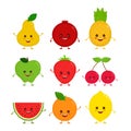 Cute happy smiling funny raw fruit Royalty Free Stock Photo