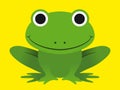 Cute happy smiling green frog