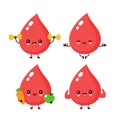 Cute happy smiling healthy blood drop