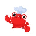 Cute happy smiling lobster in chef hat Royalty Free Stock Photo