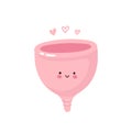 Cute happy smiling menstrual cup.