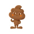 Cute happy smiling poop character. Isolated on white background