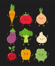 Cute happy smiling raw vegetable Royalty Free Stock Photo