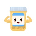 Cute happy smiling strong medicine