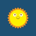 Cute Happy Smiling Sun vector Royalty Free Stock Photo
