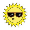 Cute Happy Smiling Sun vector Royalty Free Stock Photo