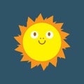Cute Happy Smiling Sun vector Royalty Free Stock Photo