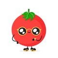 Cute happy smiling tomato character