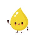 Cute happy smiling urine drop character