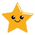 Cute happy star shape icon