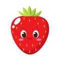 Cute happy strawberry character emoticon