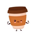 Cute happy strong coffee paper cup