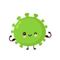 Cute happy strong good probiotic bacteria Royalty Free Stock Photo