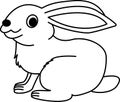 Cute hare for coloring book