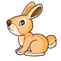 Cute hare or rabbit, cartoon illustration, postcard, isolated object on white background, vector illustration Royalty Free Stock Photo