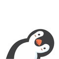 Cute head doodle penguin flat