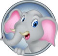 Cute head elephant cartoon