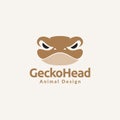 Cute head gecko logo design