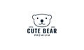 Cute head line bear kids logo design