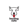 Cute head minimalist dog with tongue logo design vector graphic symbol icon illustration creative idea Royalty Free Stock Photo