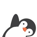 Cute head penguin cartoon icon Royalty Free Stock Photo