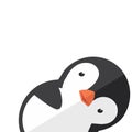 Cute head penguin cartoon icon Royalty Free Stock Photo