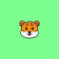 Cute head tiger character cartoon illustration