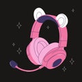 Cute headphones with bear ears for girls