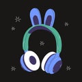 Cute headphones with bunny ears for girls