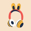 Cute headphones with bunny ears for girls