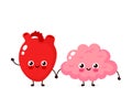 Cute healthy happy human brain