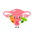 Cute healthy happy human uterus