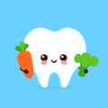 Cute healthy happy tooth character
