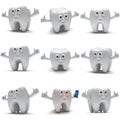 Cute healthy tooth with hands shows thumbs up Royalty Free Stock Photo