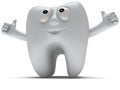 Cute healthy tooth with hands shows thumbs up Royalty Free Stock Photo