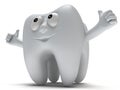 Cute healthy tooth with hands shows thumbs up Royalty Free Stock Photo