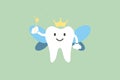 Cute healthy white teeth is tooth fairy Royalty Free Stock Photo