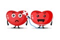 Cute heart character is checking health Royalty Free Stock Photo