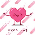 Cute heart character design for poster or greeting card Royalty Free Stock Photo