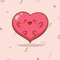 Cute heart character design for poster or greeting card Royalty Free Stock Photo