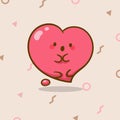 Cute heart character design for poster or greeting card Royalty Free Stock Photo