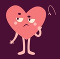 Cute Heart Character Looking Upset