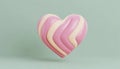 Cute heart. 3D rendering. Cartoon style