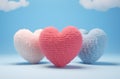 cute heart knitted in various colors