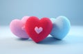 cute heart knitted in various colors