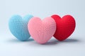 cute heart knitted in various colors