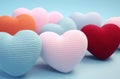 cute heart knitted in various colors