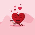 Cute heart male with engagement ring character