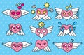 Cute heart with wing character