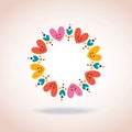 Cute hearts circle love symbol sign icon concept